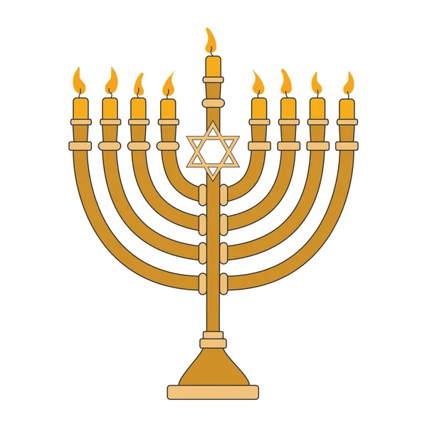 Icono Candelero Judío Color Aislado Ilustración Vectorial — Vector de stock