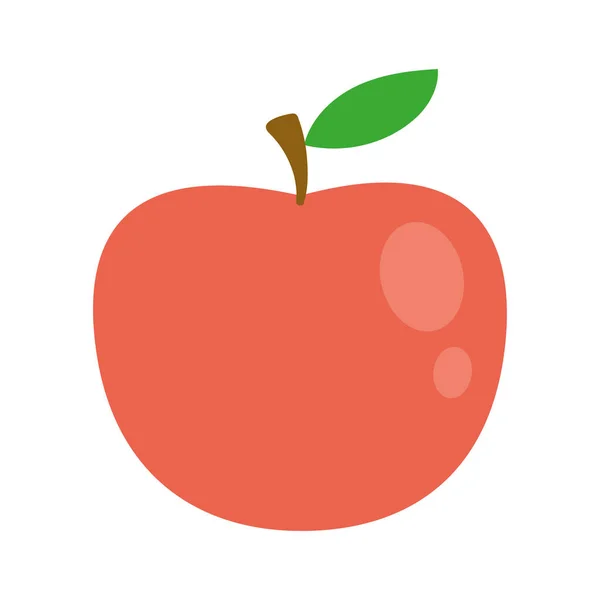 Μεμονωμένο Έγχρωμο Εικονίδιο Φρούτα Μήλο Διάνυσμα Εικονογράφηση — Διανυσματικό Αρχείο