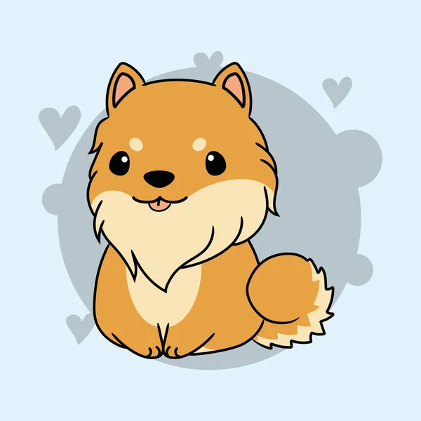 孤立したかわいい犬の漫画のキャラクターベクトルイラスト — ストックベクタ