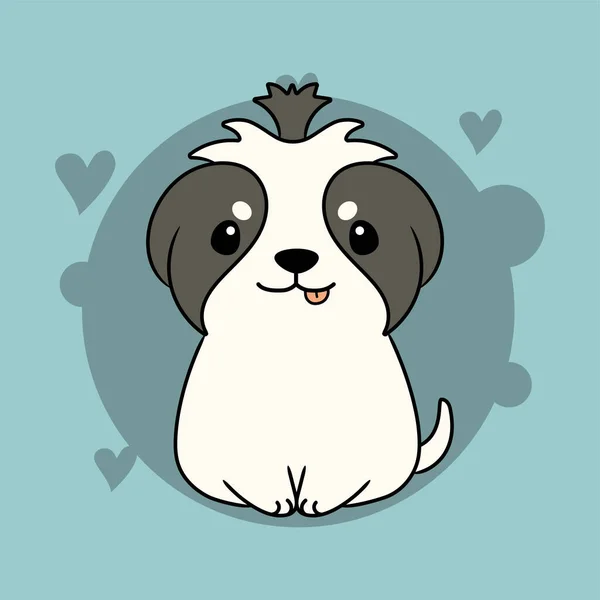 Isolado Bonito Cão Desenho Animado Personagem Vector Ilustração — Vetor de Stock