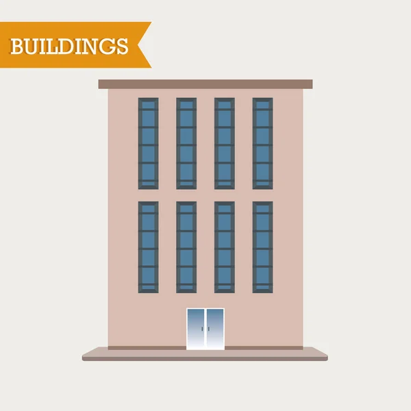 Μεμονωμένη Έγχρωμη Εικόνα Εικονιδίου Κτιρίου Διανυσματική Απεικόνιση — Διανυσματικό Αρχείο