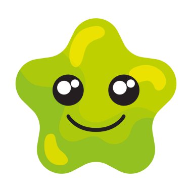 İzole edilmiş mutlu yıldız şekli emoji Vektör illüstrasyonu