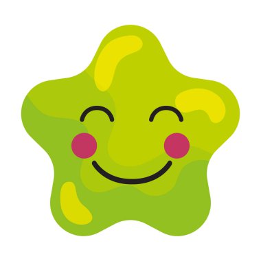 İzole edilmiş mutlu yıldız şekli emoji Vektör illüstrasyonu