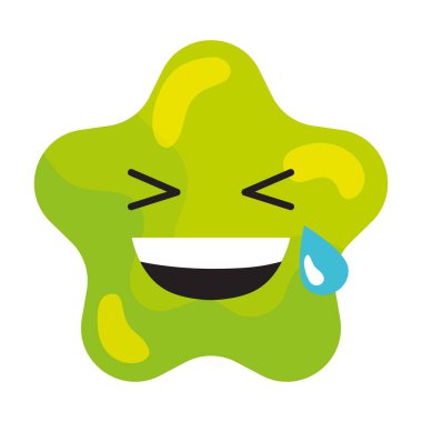 İzole edilmiş mutlu yıldız şekli emoji Vektör illüstrasyonu