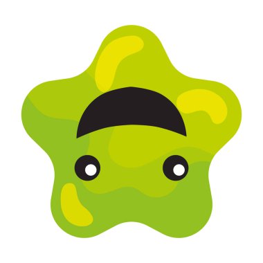 İzole edilmiş mutlu yıldız şekli emoji Vektör illüstrasyonu