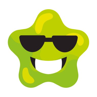 Güneş gözlüğü Vektör çizimi ile izole edilmiş mutlu yıldız şekli