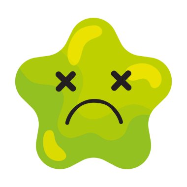 İzole edilmiş ölü, sevimli yıldız şekli emoji Vektör çizimi