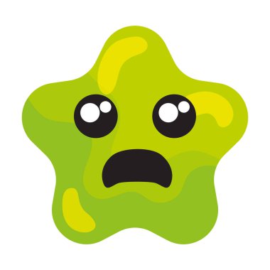 İzole edilmiş endişeli sevimli yıldız şekli emoji Vektör illüstrasyonu