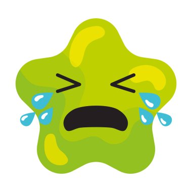 İzole edilmiş ağlayan sevimli yıldız şekli emoji Vektör illüstrasyonu
