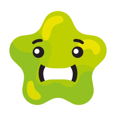 İzole edilmiş endişeli sevimli yıldız şekli emoji Vektör illüstrasyonu