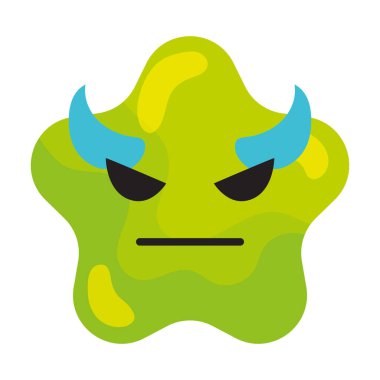 İzole edilmiş kızgın sevimli yıldız şekli emoji Vektör illüstrasyonu