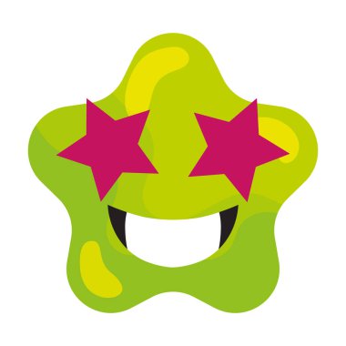 İzole edilmiş mutlu yıldız şekli emoji Vektör illüstrasyonu
