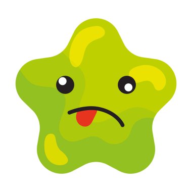 İzole edilmiş endişeli sevimli yıldız şekli emoji Vektör illüstrasyonu