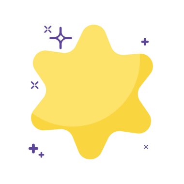 İzole edilmiş altın yıldız şekil ikonu Vektör illüstrasyonu