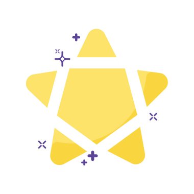 İzole edilmiş altın yıldız şekil ikonu Vektör illüstrasyonu