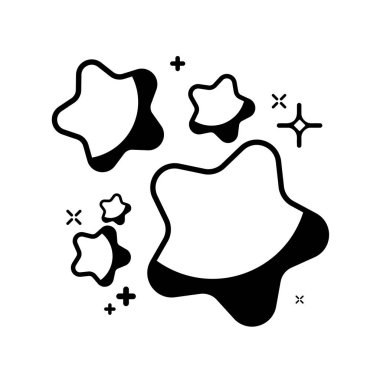 İzole edilmiş tek renkli yıldız şekil ikonu Vektör illüstrasyonu