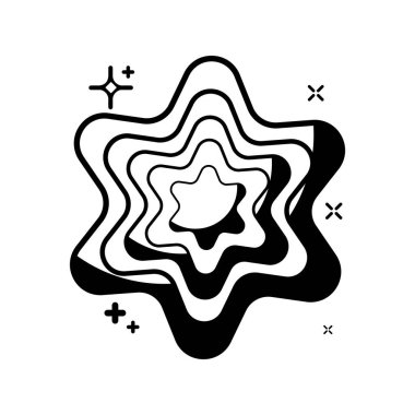 İzole edilmiş tek renkli yıldız şekil ikonu Vektör illüstrasyonu