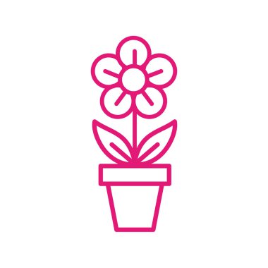 İzole çiçek ana hatları simge vektörü illüstrasyonuName