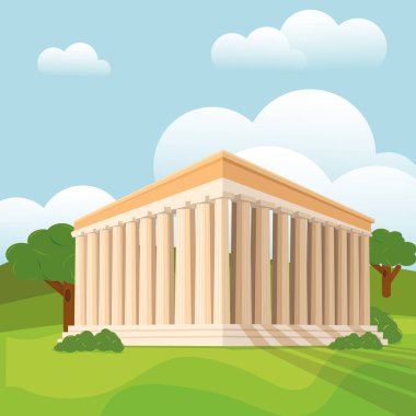 İzole müze Modern Mimarlık Vektörü illüstrasyonu