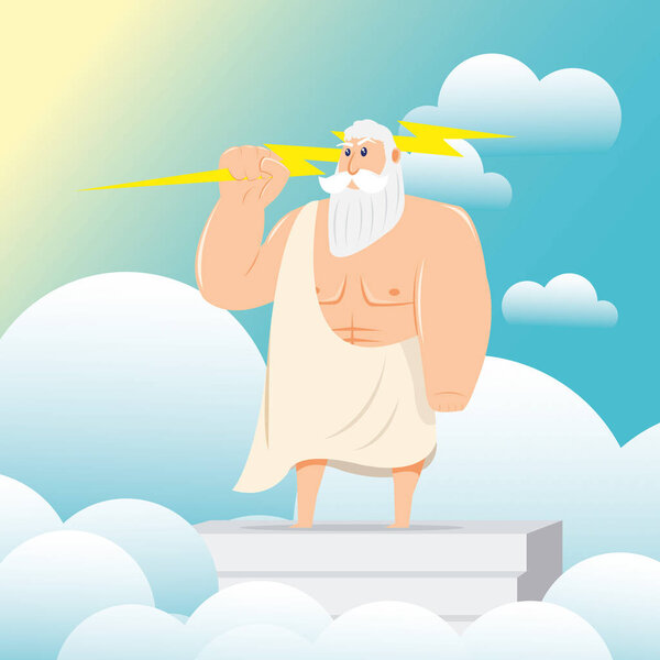 Isolated greek god of thunder Mithology Vector illustration