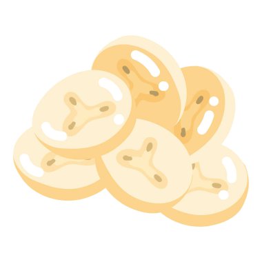 İzole edilmiş muz kesimi simgesi Sağlıklı gıda vektörü illüstrasyonu