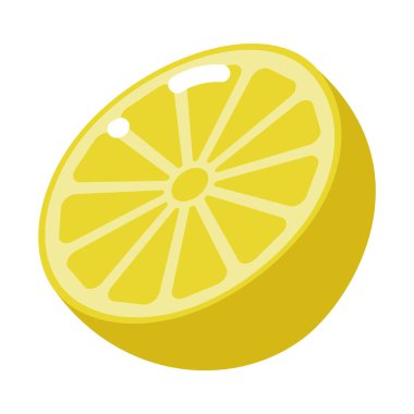 İzole edilmiş limon kesimi simgesi Sağlıklı gıda vektörü illüstrasyonu