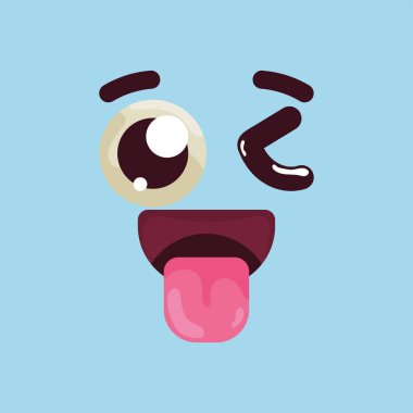 İzole edilmiş mutlu yüz ifadesi Vektör illüstrasyonuName