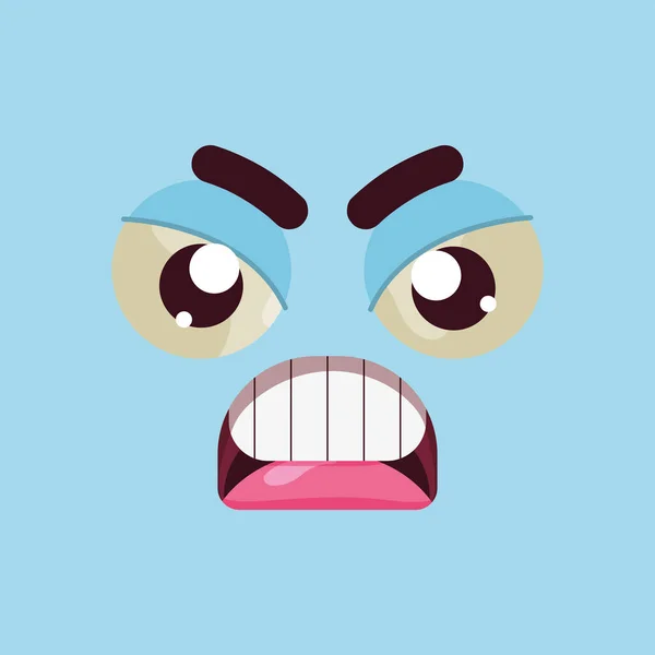 Isolated cute angry facial expression Vector illustration