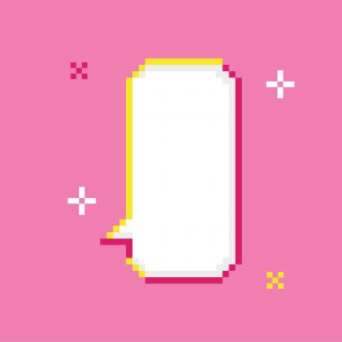 İzole edilmiş boş konuşma balonu Piksel Sanat Vektörü illüstrasyonu