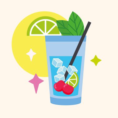 İzole edilmiş Cokctail cam ikonu İçecek Vektörü illüstrasyonu