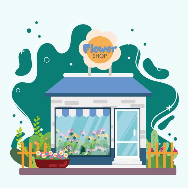İzole edilmiş renkli çiçekçi dükkânı taslak ikonu Vektör illüstrasyonu