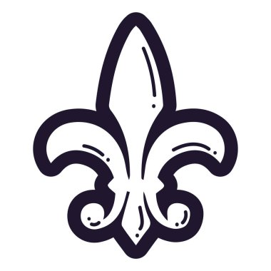 İzole edilmiş Lis çiçek simgesi Heraldik sembolü Vektör illüstrasyonu