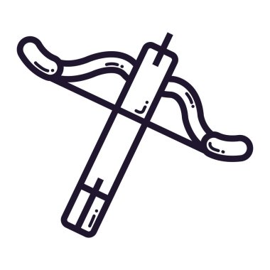 ISolated yay ve ok simgesi Ortaçağ Silah Vektörü illüstrasyonu