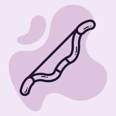 İzole edilmiş yay simgesi Ortaçağ Silah Vektörü illüstrasyonu