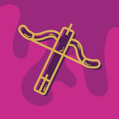 ISolated yay ve ok simgesi Ortaçağ Silah Vektörü illüstrasyonu