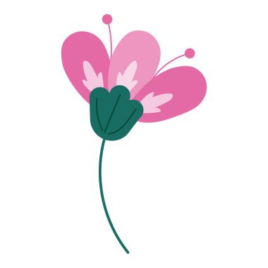 Ayrı renkte şirin çiçek ikonu Vektör illüstrasyonuName