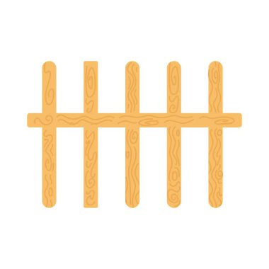 İzole edilmiş ahşap çit simgesi Vektör illüstrasyonu