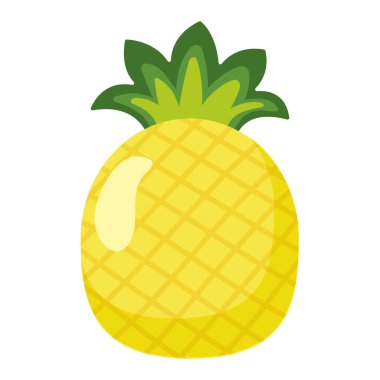 İzole edilmiş renkli ananas taslak ikonu Vektör illüstrasyonu