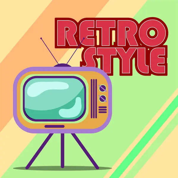 Retro Und Nostalgischer Hintergrund Mit Fernsehgerät Vector Illustration — Stockvektor