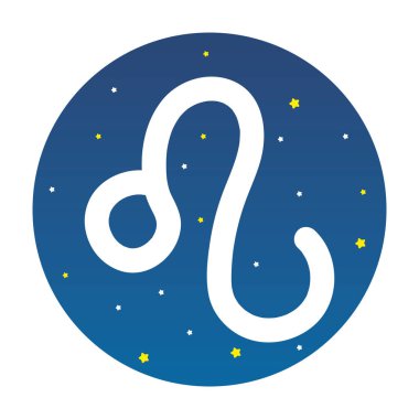 İzole edilmiş aslan burcu sembolü Vektör illüstrasyonuName