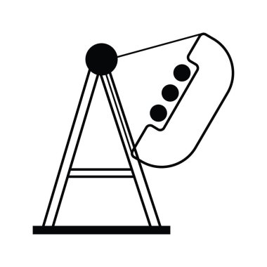 İzole edilmiş korsan gemisi eğlence parkı simgesi Vektör illüstrasyonu