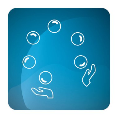 Topların simgesi Vektör illüstrasyonuyla oynayan izole eller