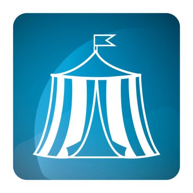 İzole lunapark sirk çadırı ikonu Vektör illüstrasyonu