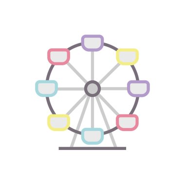 İzole edilmiş renkli dönme dolap ikonu Vektör illüstrasyonu