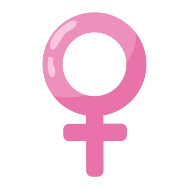 İzole edilmiş renkli kadın cinsiyet sembolü balon taşıyıcı illüstrasyonu