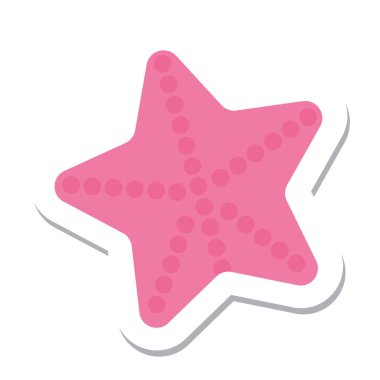 Renkli deniz yıldızı etiket simgesi Vektör illüstrasyonu