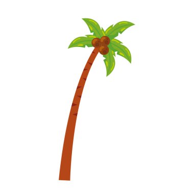 İzole edilmiş renkli palmiye ağacı ikonu Vektör illüstrasyonuName