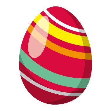 Renkli, gerçekçi paskalya yumurtası ikonu Vektör illüstrasyonu