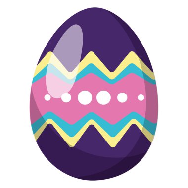 Renkli, gerçekçi paskalya yumurtası ikonu Vektör illüstrasyonu