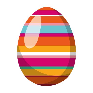 Renkli, gerçekçi paskalya yumurtası ikonu Vektör illüstrasyonu